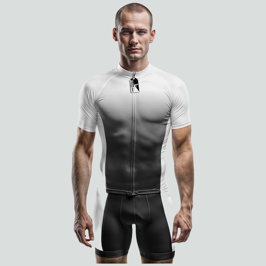 White Short Sleeve Cycling Jersey