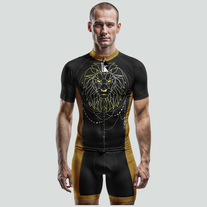 Geometric Lion Short Sleeve Cycling Jersey