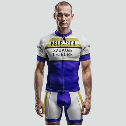 Pelforth Sauvage Lejeune Retro Cycling Jersey Short Sleeve