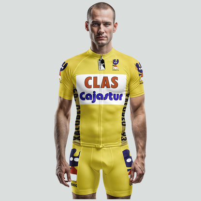 Retro 1992 Clas-Cajastur Cycling Jersey Short Sleeve