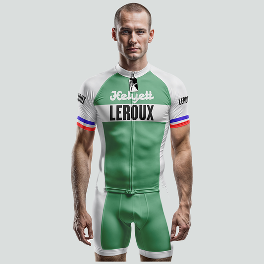 Retro Helyett Leroux Pro Short Sleeve Cycling Jersey