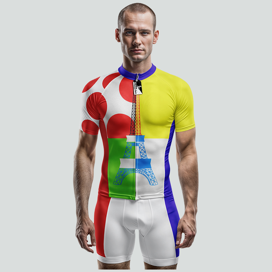 Tour de France Leaders KOM Sprinters Retro Wielershirt Korte Mouw