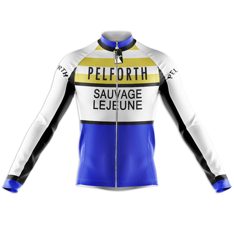 Pelforth Sauvage Lejeune Retro Cycling Jersey Long Sleeve