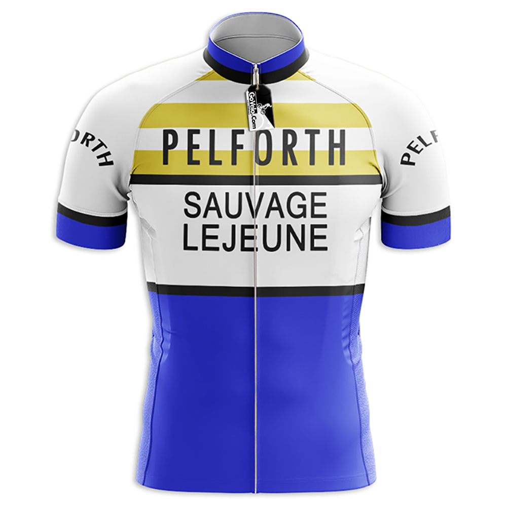 Pelforth Sauvage Lejeune Retro Cycling Jersey Short Sleeve