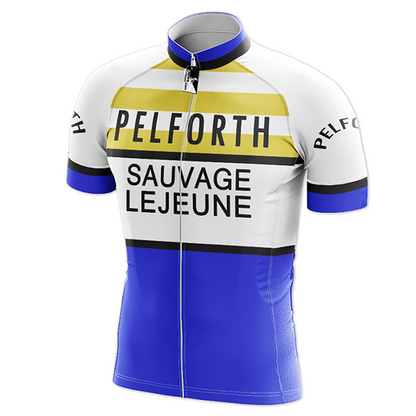 Pelforth Sauvage Lejeune Retro Cycling Jersey Short Sleeve