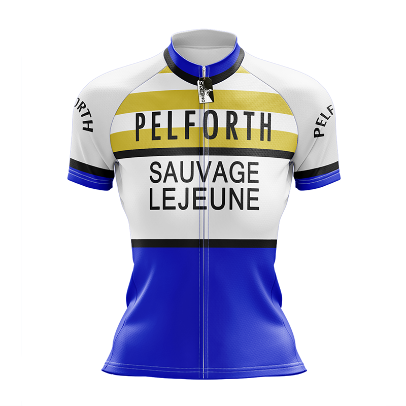 Pelforth Sauvage Lejeune Retro Cycling Jersey Short Sleeve