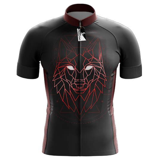 Geometric Wolf Short Sleeve Cycling Jersey