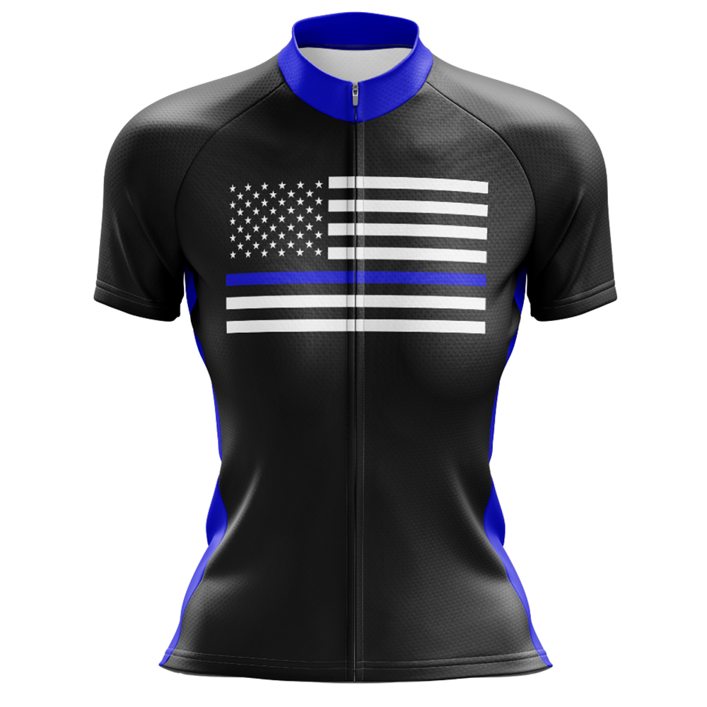 Blue American Flag Cycling Jersey